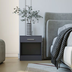 Dakota 1 Drawer Bedside - Dark Grey