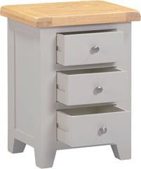 Windsor 3 Drawer Bedside - Pebble Grey/Oak