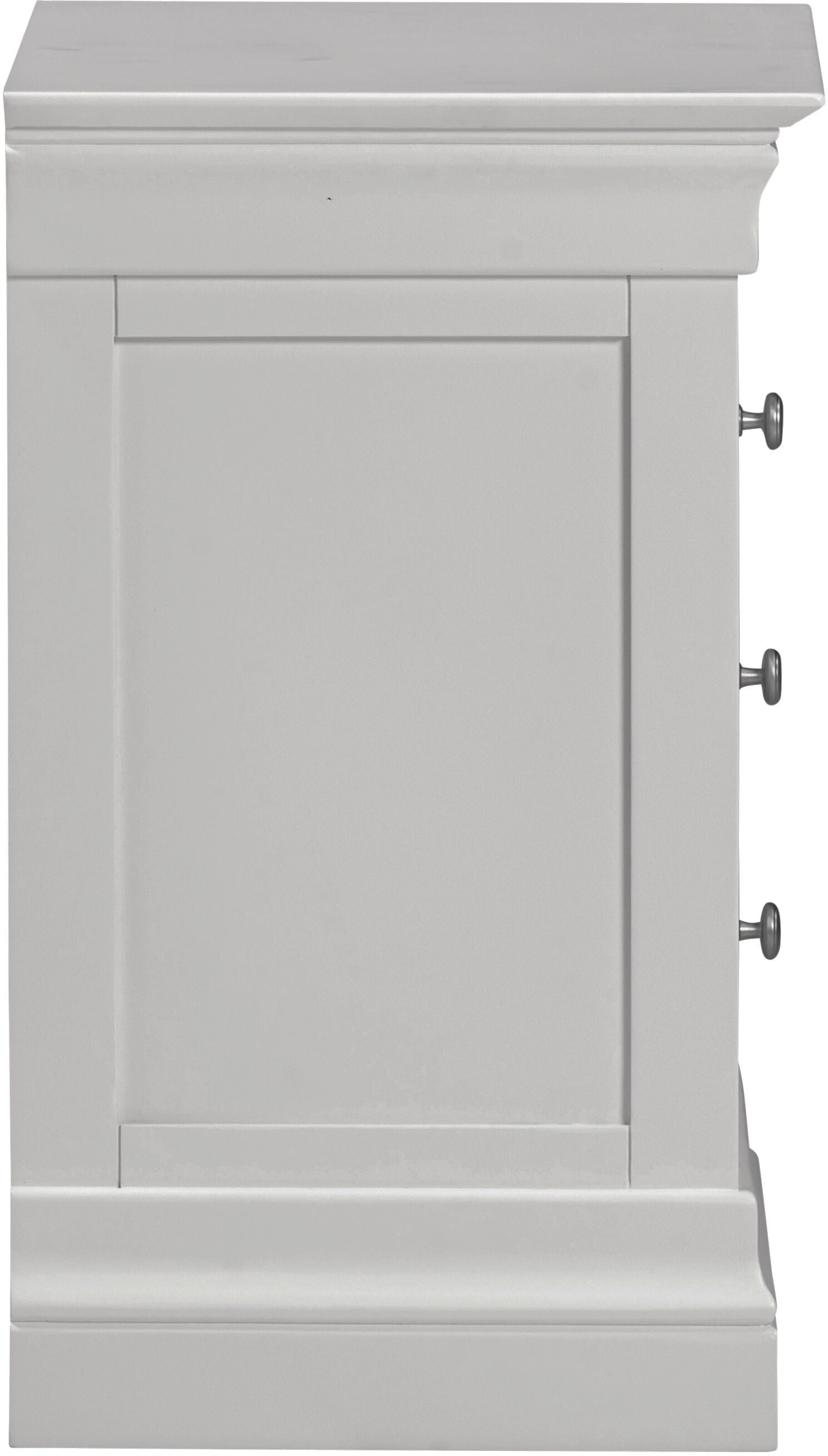 Bordeaux 3 Drawer Bedside - Pebble Grey