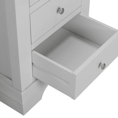 Bordeaux 3 Drawer Dressing Table Set - Pebble Grey/Oat Fabric