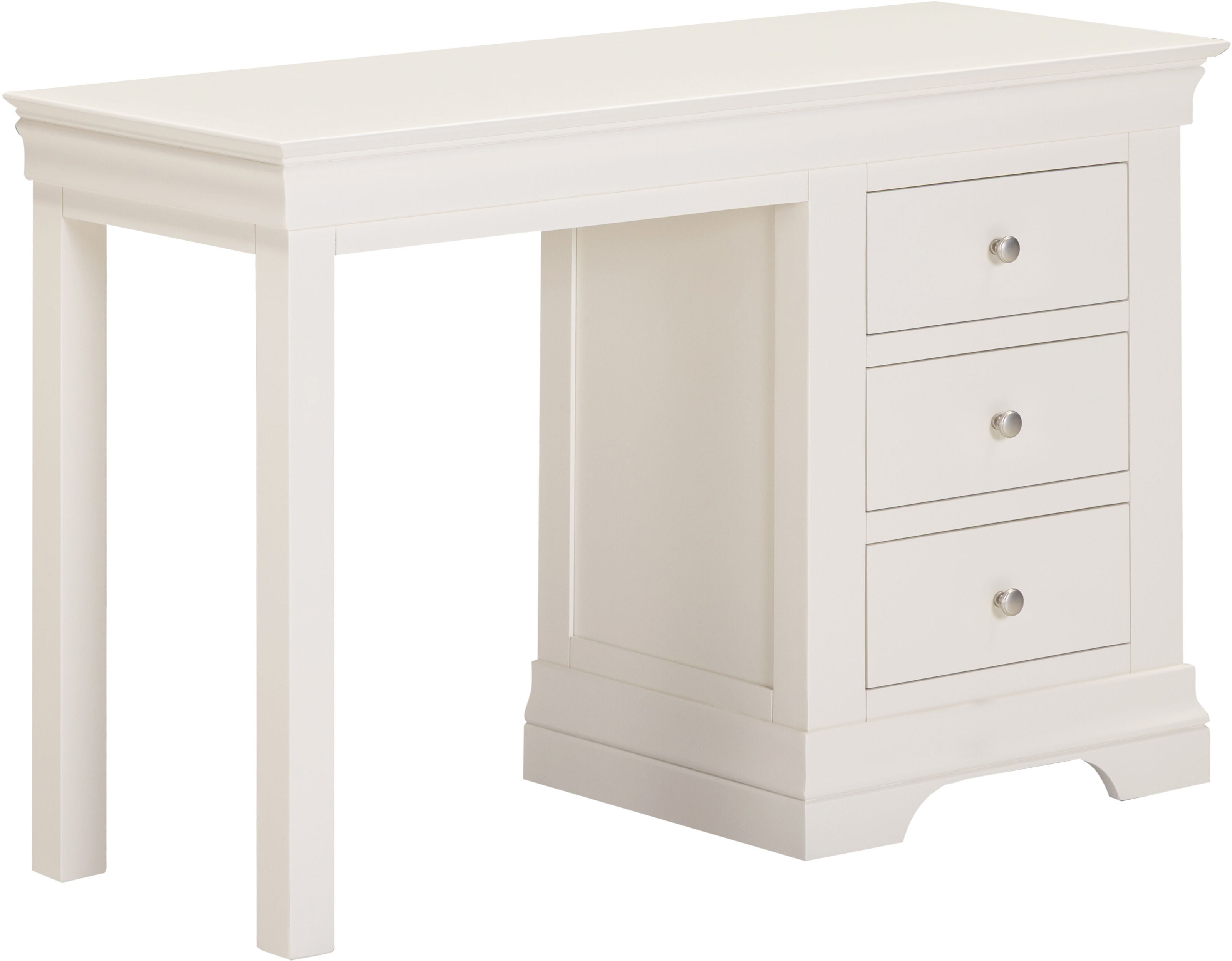 Bordeaux 3 Drawer Dressing Table Set - Ivory/Oat Fabric