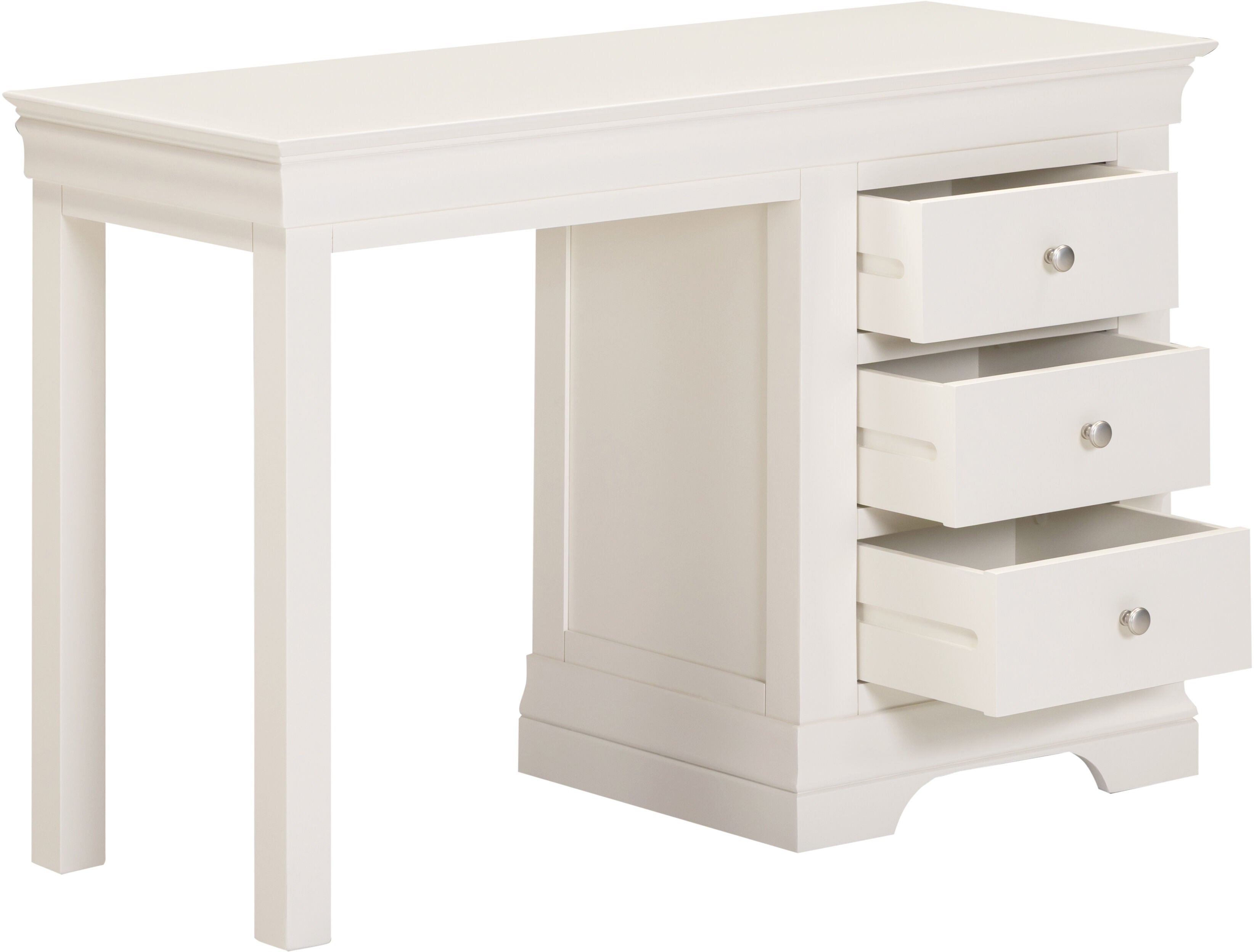 Bordeaux 3 Drawer Dressing Table Set - Ivory/Oat Fabric