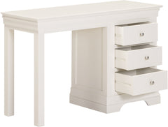 Bordeaux 3 Drawer Dressing Table Set - Ivory/Oat Fabric