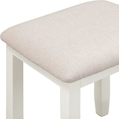 Bordeaux 3 Drawer Dressing Table Set - Ivory/Oat Fabric