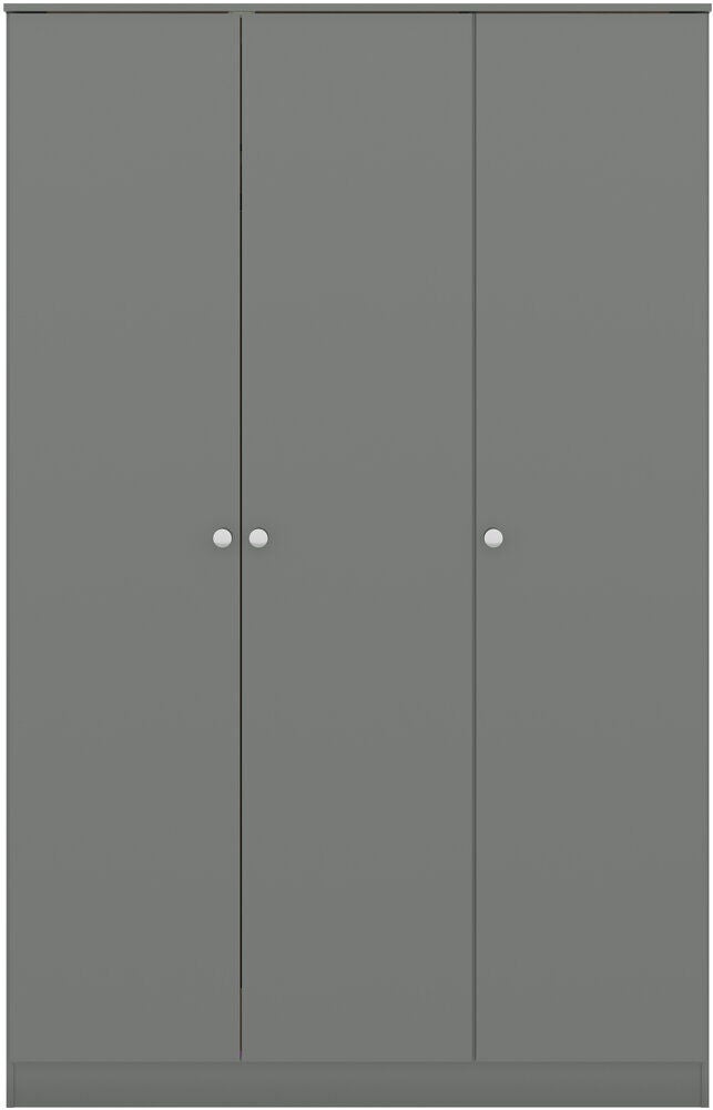 Denver 3 Door Wardrobe Bedroom Set - Grey Gloss