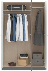 Denver 3 Door Wardrobe Bedroom Set - Grey Gloss