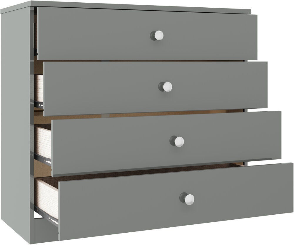 Denver 3 Door Wardrobe Bedroom Set - Grey Gloss