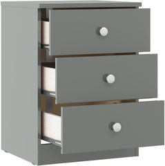 Denver 3 Door Wardrobe Bedroom Set - Grey Gloss