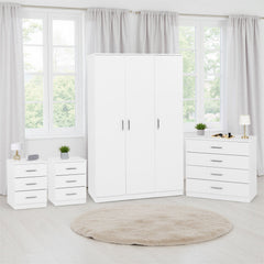 Dakota 3 Door Wardrobe Bedroom Set - White