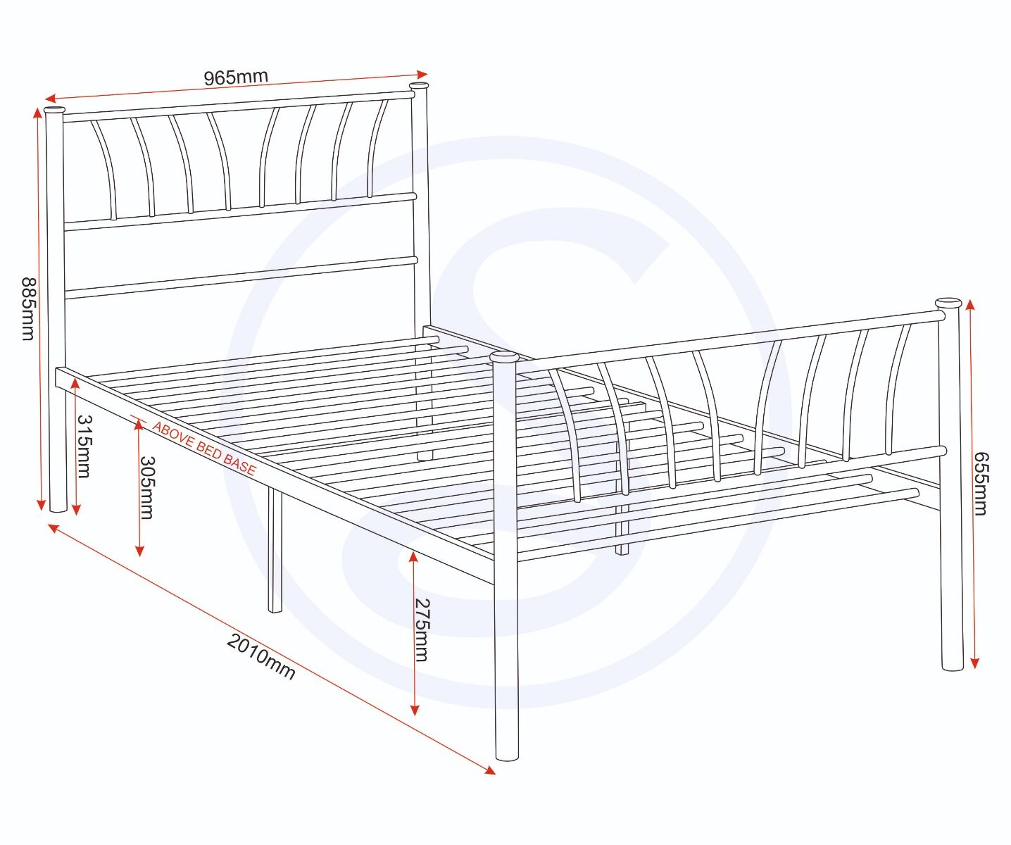 Harlow 3' Bed - Silver