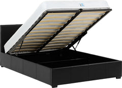 WAVERLEY 4' STORAGE BED - BLACK FAUX LEATHER