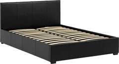 WAVERLEY 4' STORAGE BED - BLACK FAUX LEATHER