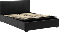 WAVERLEY 4' STORAGE BED - BLACK FAUX LEATHER