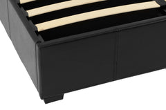 WAVERLEY 4' STORAGE BED - BLACK FAUX LEATHER