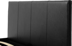 WAVERLEY 4'6" STORAGE BED - BLACK FAUX LEATHER