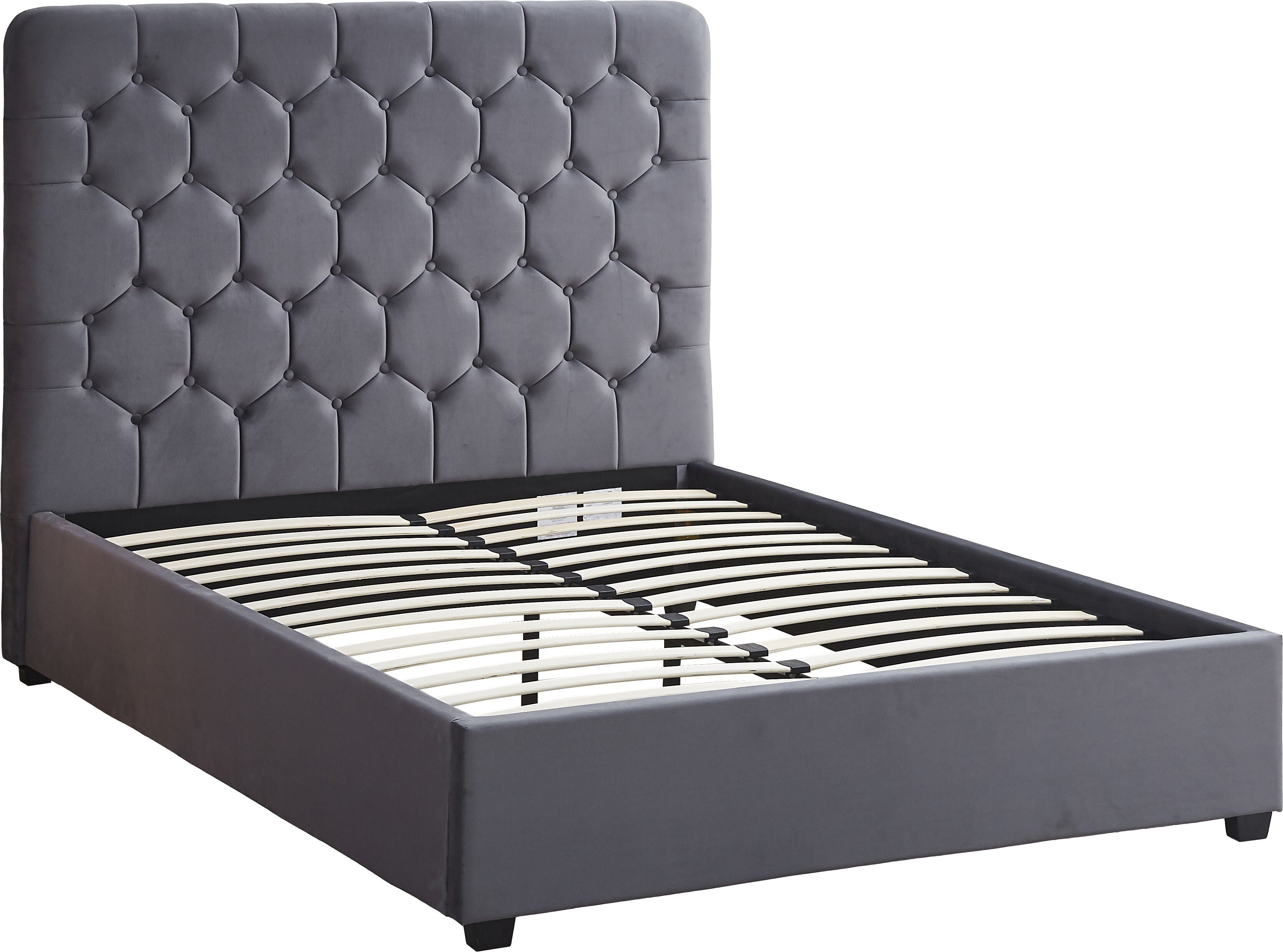 Madison 4'6" Bed - Grey Velvet Fabric