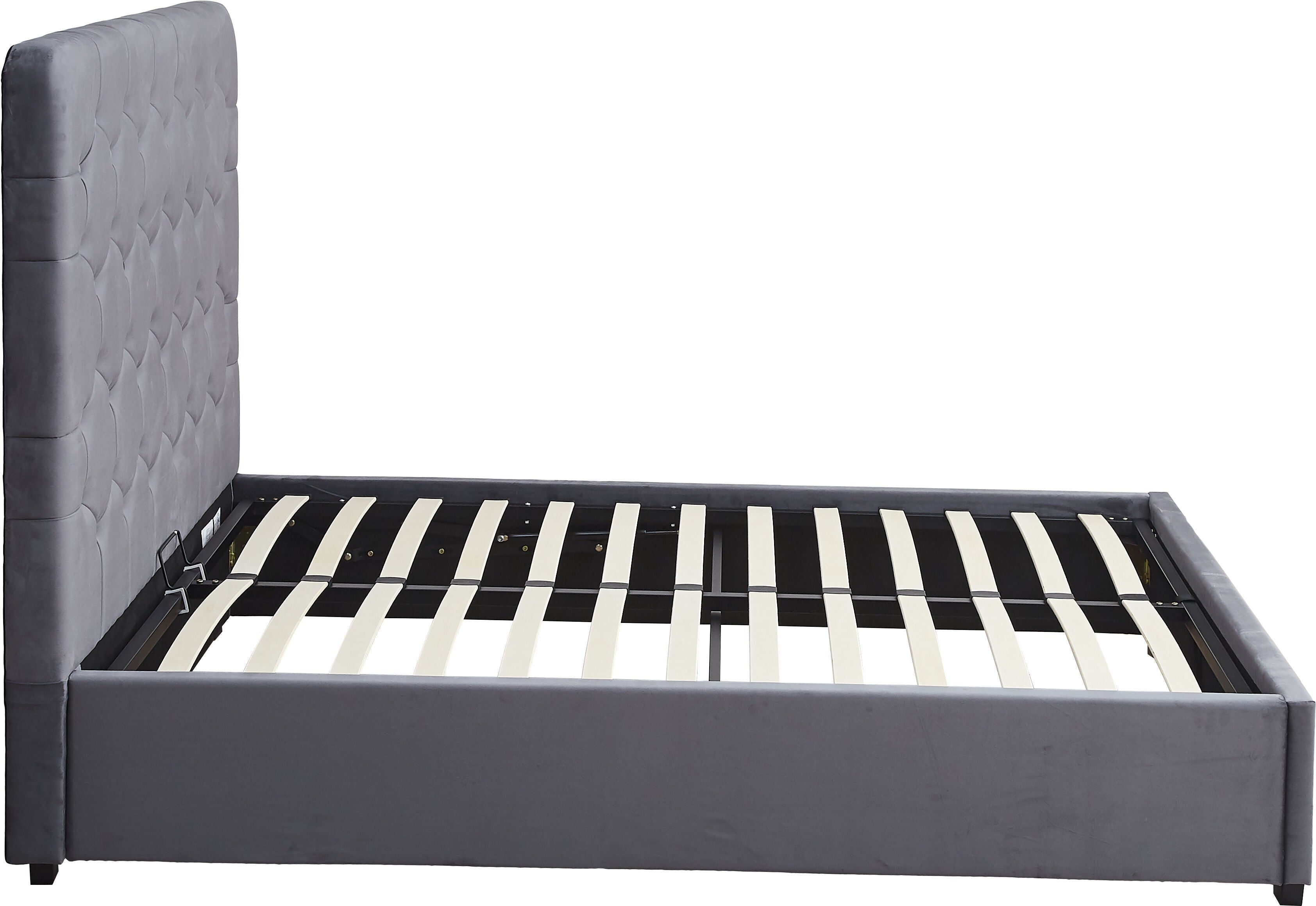 Madison 4'6" Ottoman Bed - Grey Velvet Fabric