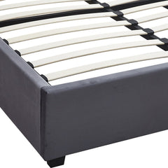 Madison 4'6" Ottoman Bed - Grey Velvet Fabric