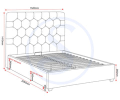 Madison 4'6" Ottoman Bed - Fawn Velvet Fabric