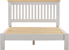 Windsor 4'6" Low End Bed - Pebble Grey/Oak