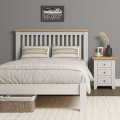 Windsor 4'6" Low End Bed - Ivory/Oak