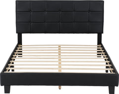 Arran 4'6" Bed - Black Faux Leather