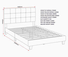 Arran 4'6" Bed - Black Faux Leather