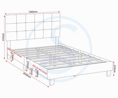 Arran 4'6" Bed - Grey Fabric