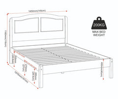 Stratford 4'6" Bed - White