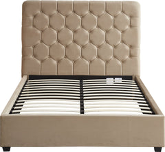 Madison 5' Bed - Fawn Velvet Fabric