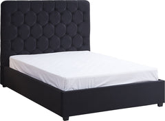 Madison 5' Ottoman Bed - Black Velvet Fabric