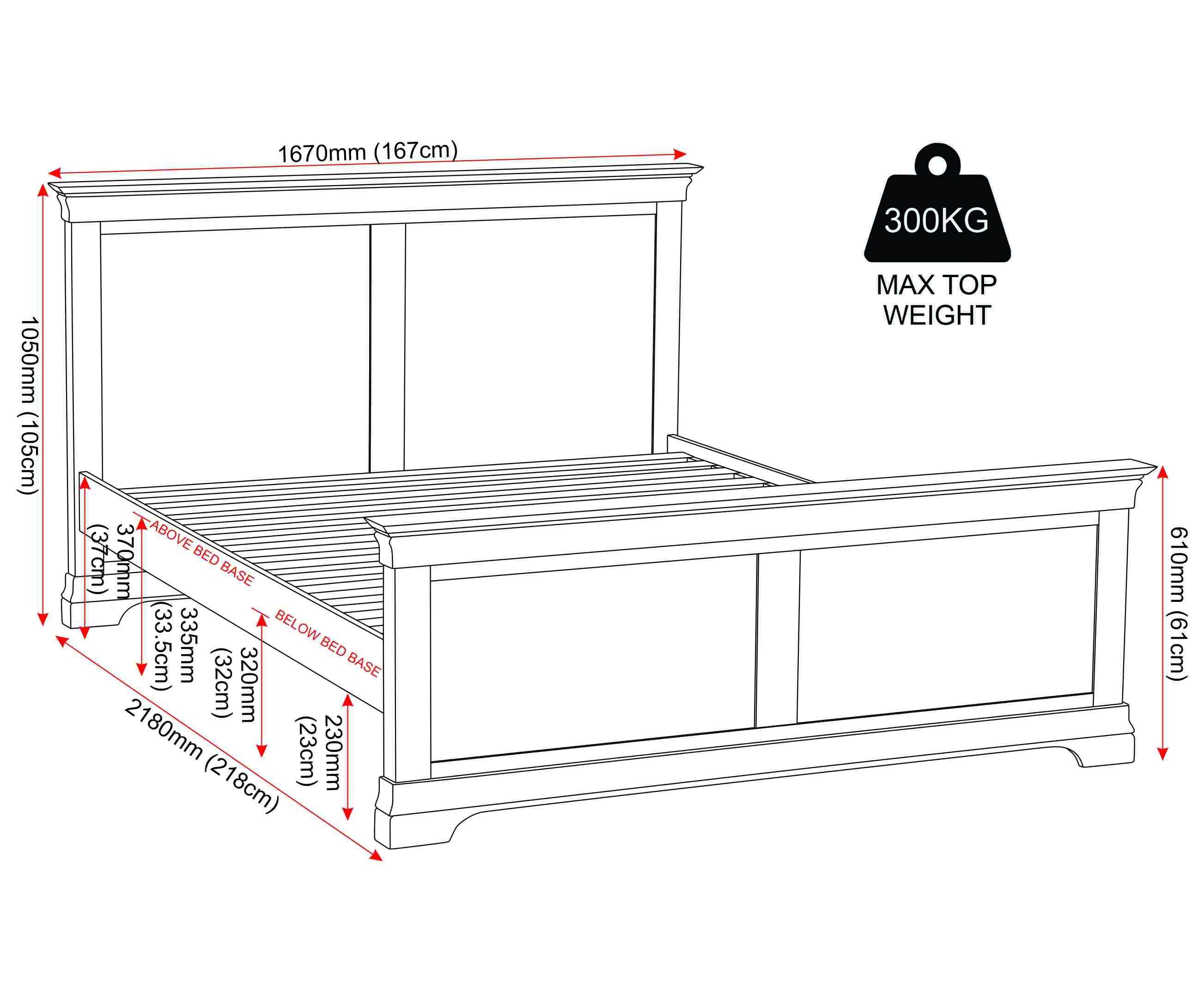Bordeaux 5' High End Bed - Ivory