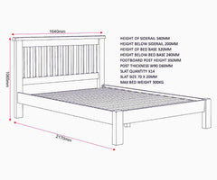 Windsor 5' Low End Bed - Ivory/Oak