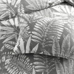 Raven Jacquard Quilt cover set Charcoal