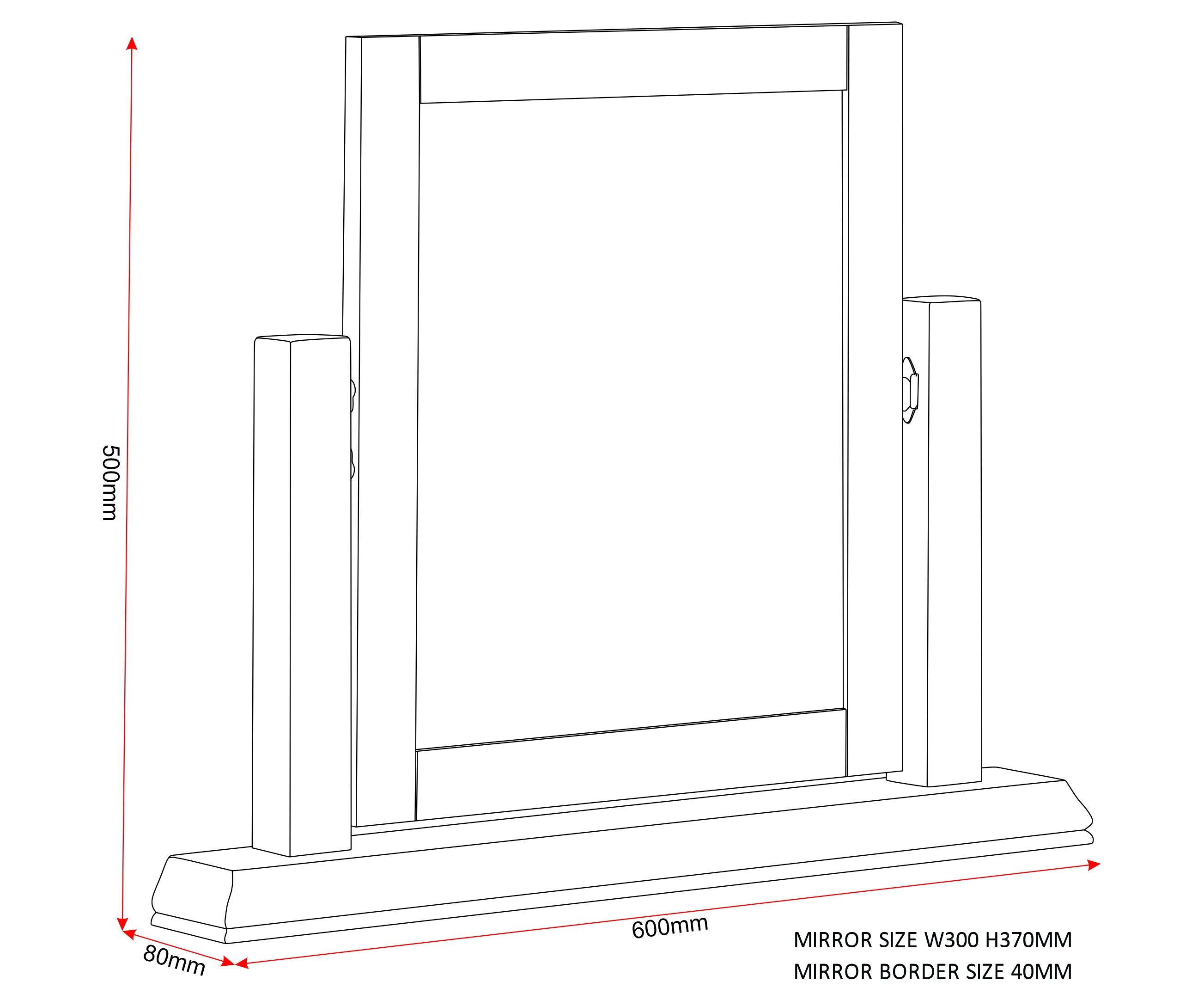 Bordeaux Dressing Table Mirror - Pebble Grey