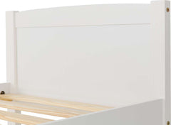 headboard Single Wooden Bed Frame - WHITE