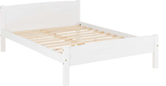 Amber Wooden 4'6" Double Bed Frame in WHITE 2
