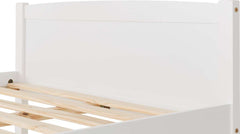 headboard Wooden 4'6" Double Bed Frame in WHITE