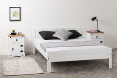 room Wooden 4'6" Double Bed Frame in WHITE