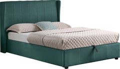 AMELIA PLUS 4'6" Double Storage Bed - GREEN VELVET FABRIC 2