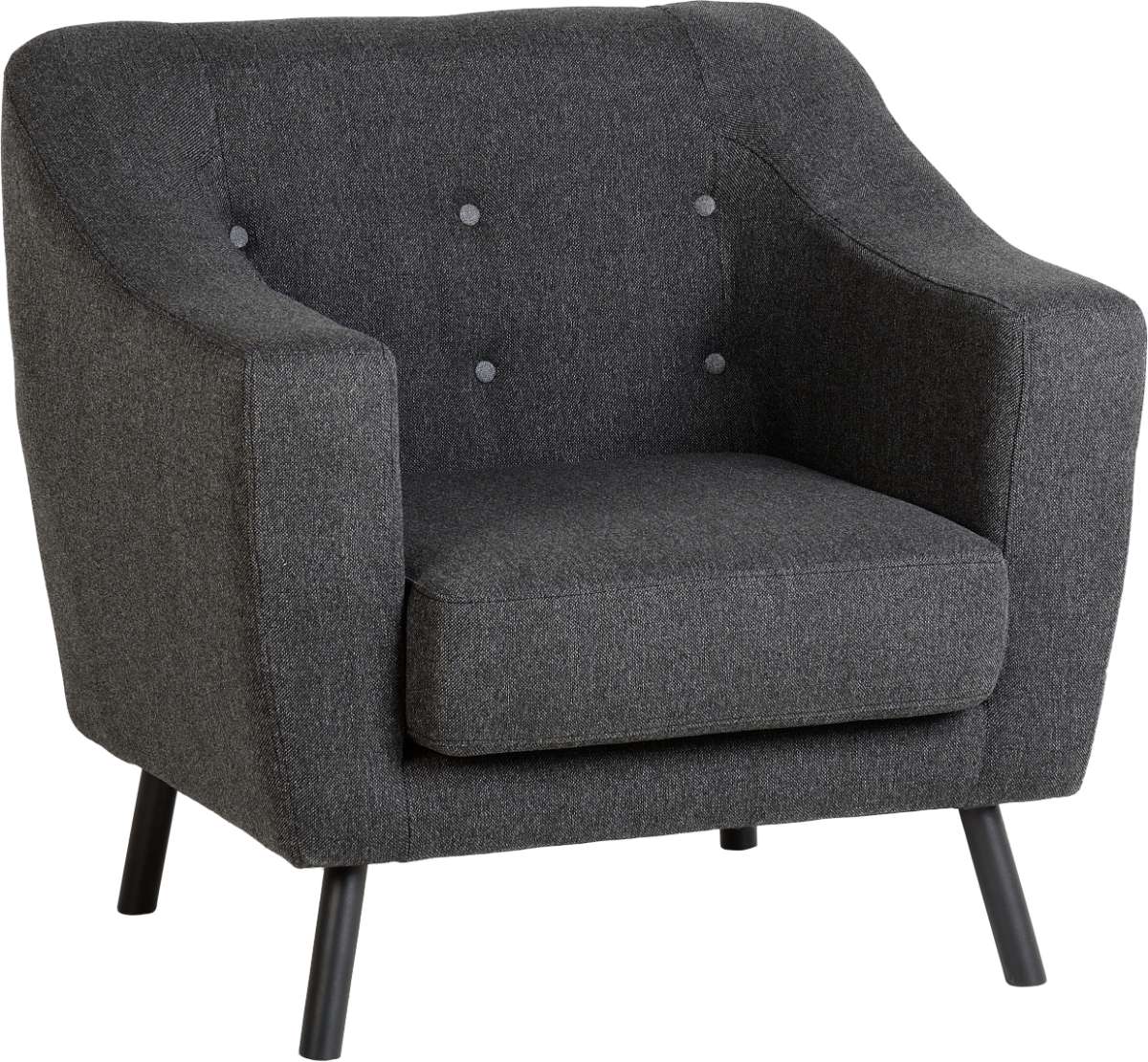 ASHLEY 1 SEATER SOFA - DARK GREY FABRIC