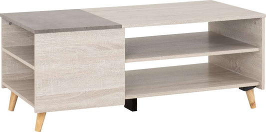 ASPEN COFFEE TABLE - WHITE OAK/STONE EFFECT