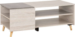ASPEN COFFEE TABLE - WHITE OAK/STONE EFFECT