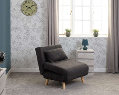 Astoria Chair Bed - GREY BOUCLE FABRIC