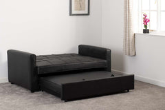 Astoria Sofa Bed - BLACK FAUX LEATHER