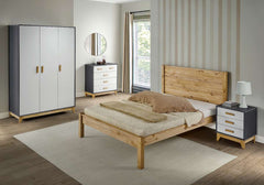 Barton 5' King Sized Bed - - Waxed Pine Wood