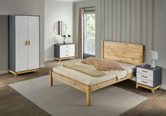 Barton 5' King Sized Bed - - Waxed Pine Wood