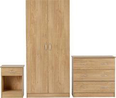 BELLINGHAM 3 DRAWER CHEST - OAK EFFECT VENEER