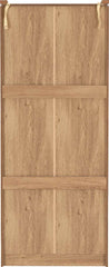 CHARLES 2 DOOR 2 DRAWER WARDROBE - OAK EFFECT VENEER WITH WALNUT TRIM