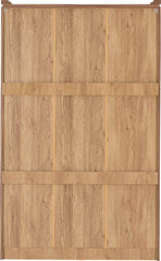 CHARLES 3 DOOR ALL HANGING WARDROBE - OAK EFFECT VENEER WITH WALNUT TRIM
